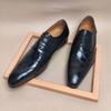 Fashion Handcrafted Leather Men Shoes New Trend Printing Business Office Wedding Retro Style Dress Shoe Genuine Cow Leather Best Quality