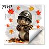 Harvest Season Home Decor Fall Window Stickers, Cute Squirrel Raccoon Animal Decal, Maple Leaf Waterproof Glass Decorations Clings, Autumn Clings for