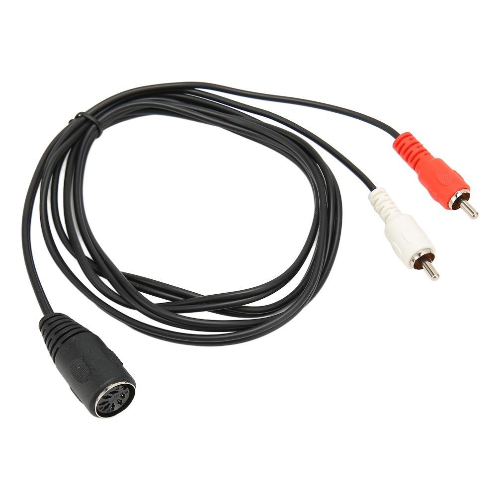 1.5m/4.9ft DIN 7 Pin Female to Dual RCA Male Cable Flexible RCA Audio Cable Home Audio Setup