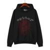 Mens Oversized Hoodie With Foil-Printed 55555 Letter Graphic Streetwear Cotton Fleece Sweatshirt Winter