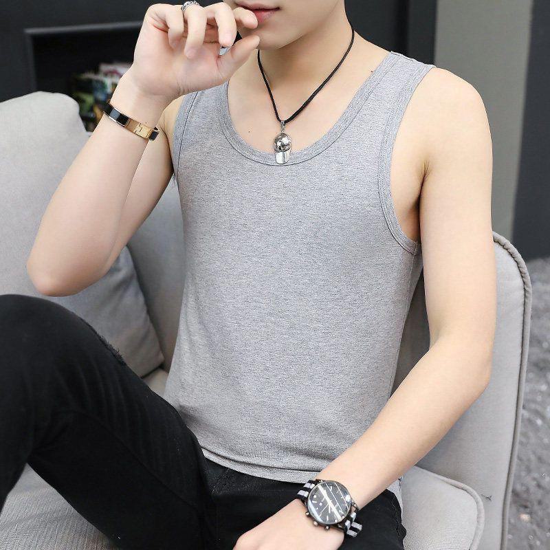 Мужской теплый жилет из золотистого бархата - плюс бархат, утолщенный, однотонный, круглая горловина, облегающая нижняя рубашка