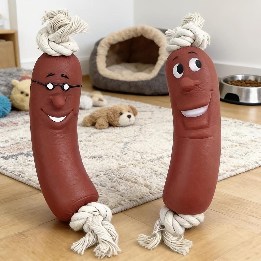 Dog Sausage Chew Toy - Bite-Resistant And Not Easy to Break, Interactive Training Teething Toy, Preferred Material, Dog Chew Toy