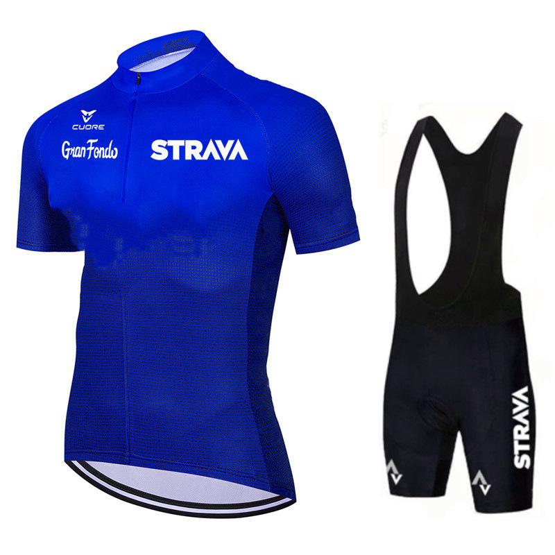 Short Sleeve Men's Cycling Suit Mountain Breathable Bike Set Strava 2023 Summer Cycling Team
