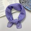 Neckerchief Small Square Scarf Sunscreen Printed Silk Scarf Sweet Headscarf  Ladies