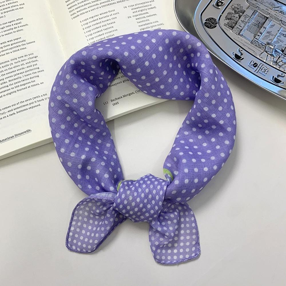 Neckerchief Small Square Scarf Sunscreen Printed Silk Scarf Sweet Headscarf Ladies