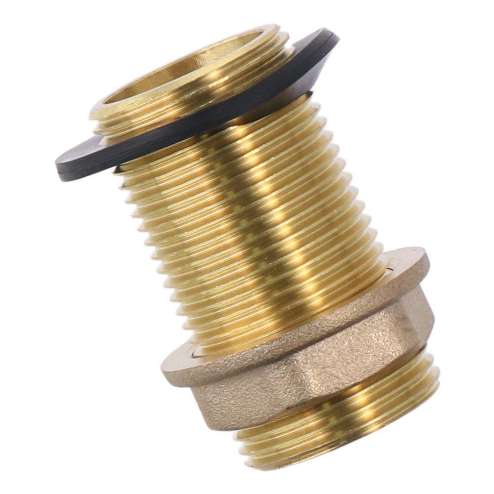 Brass Bulkhead Fitting G1/2 G3/4 G1 Male Hose Fitting Tube Adaptor  Water Tanks, Brass, Gold Tone