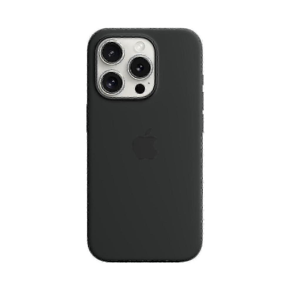 (черный)Для Apple iPhone 15 Pro Силиконовый чехол с MagSafe
