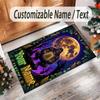 Space Cosmic Theme Crystal Velvet Rug Personalized Custom Name Text Soft Floor Mat Home Decor