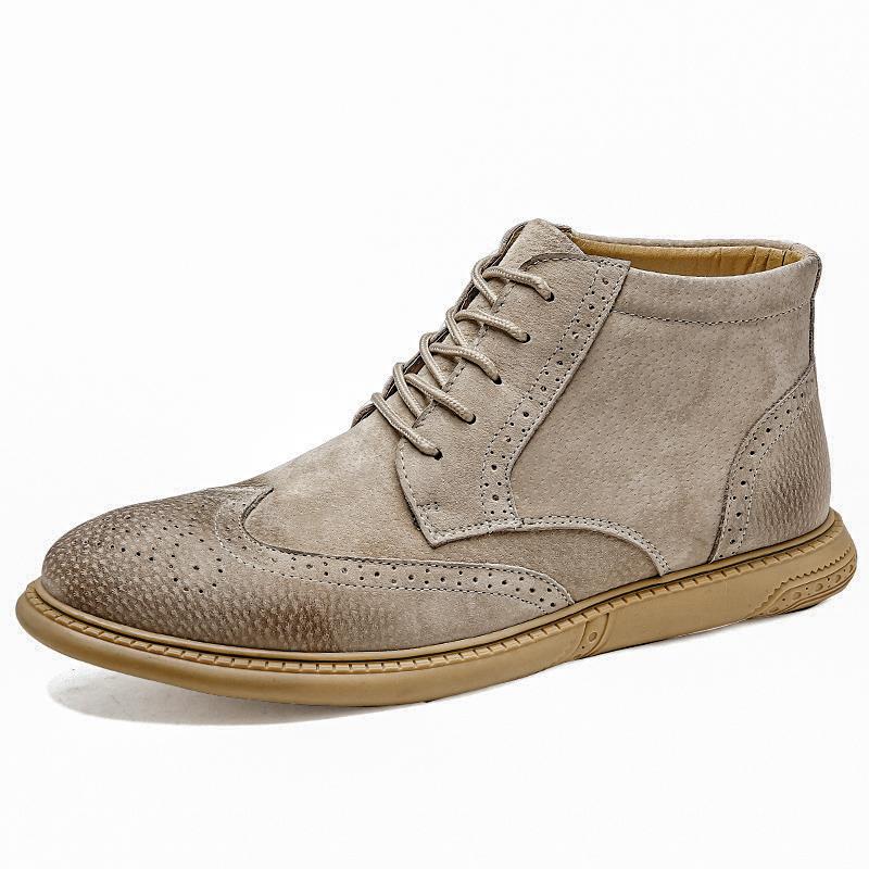 Модная осенне-зимняя мужская кожаная обувь Модный стиль броги Уличная обувь для прогулок Повседневная офисная обувь для мотоцикла для взрослых 38-46