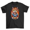 Tiger Anime In Flames - Fierce and Funny Graphic Tee! Unleash Your Inner Beast Wit