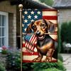 Patriotic American Ag Dachshund Dog 4th Of July Garden Ag 12x18 Inch Double Sided Vertical Decoration Yard Small Ag Fo