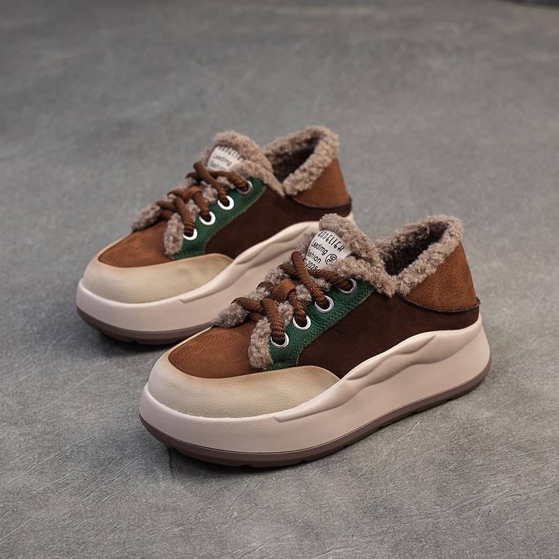 Johnature Мягкие теплые туфли из хлопка разных цветов из натуральной кожи с мягкой подошвой, удобные женские туфли на плоской платформе