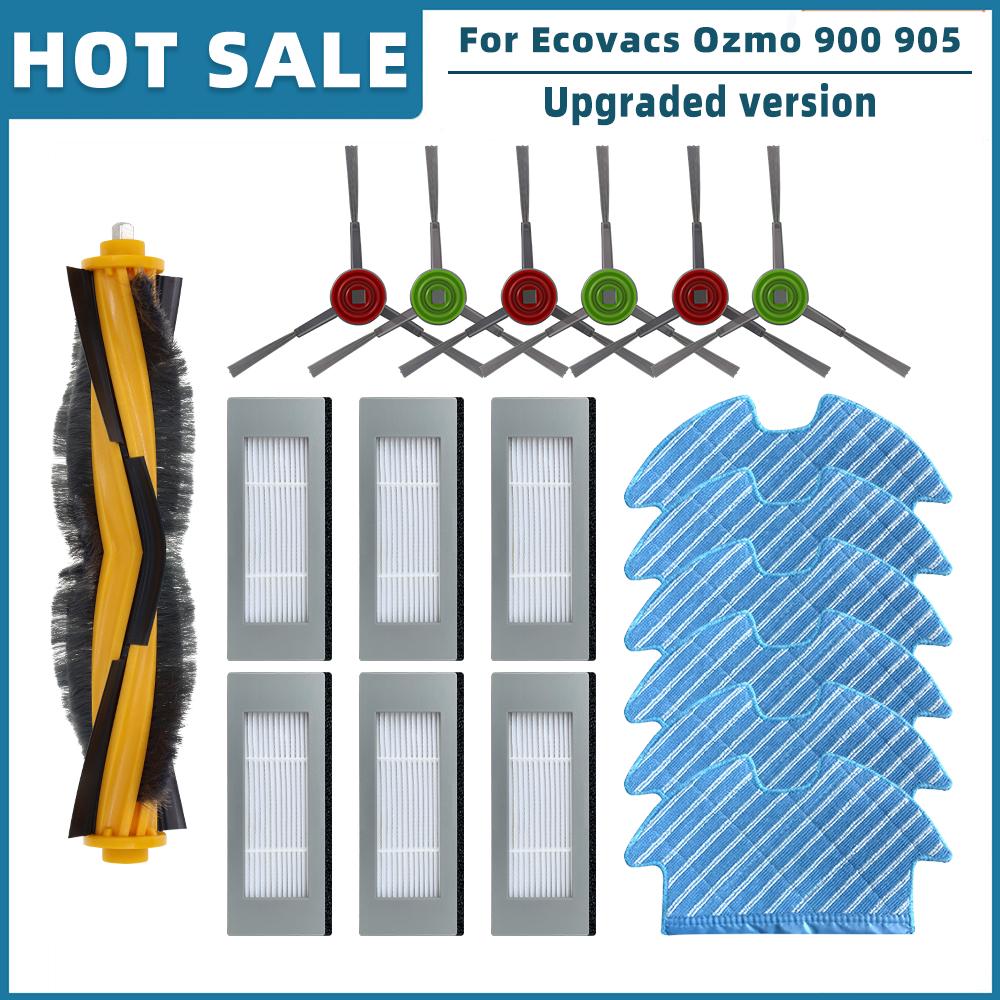 Для Ecovacs Debot Ozmo 900 905 Робот-пылесос Запасные части Аксессуары Ролик Основная Боковая щетка Фильтр Hepa Тряпка для швабры