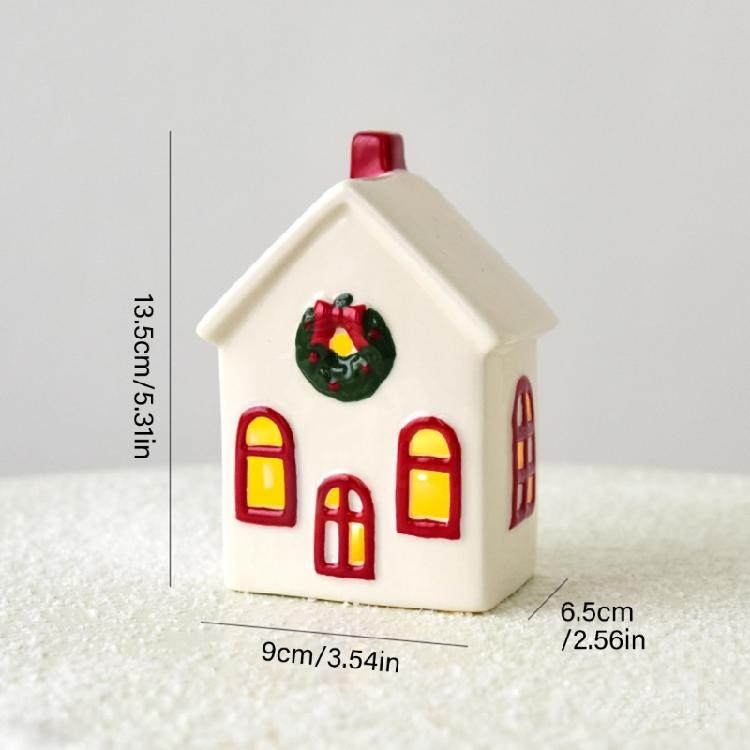 Праздничные керамические домики, декорации, подсвечники на батарейках, рождественская деревня, сезонный подарок, готовые к праздничной демонстрации