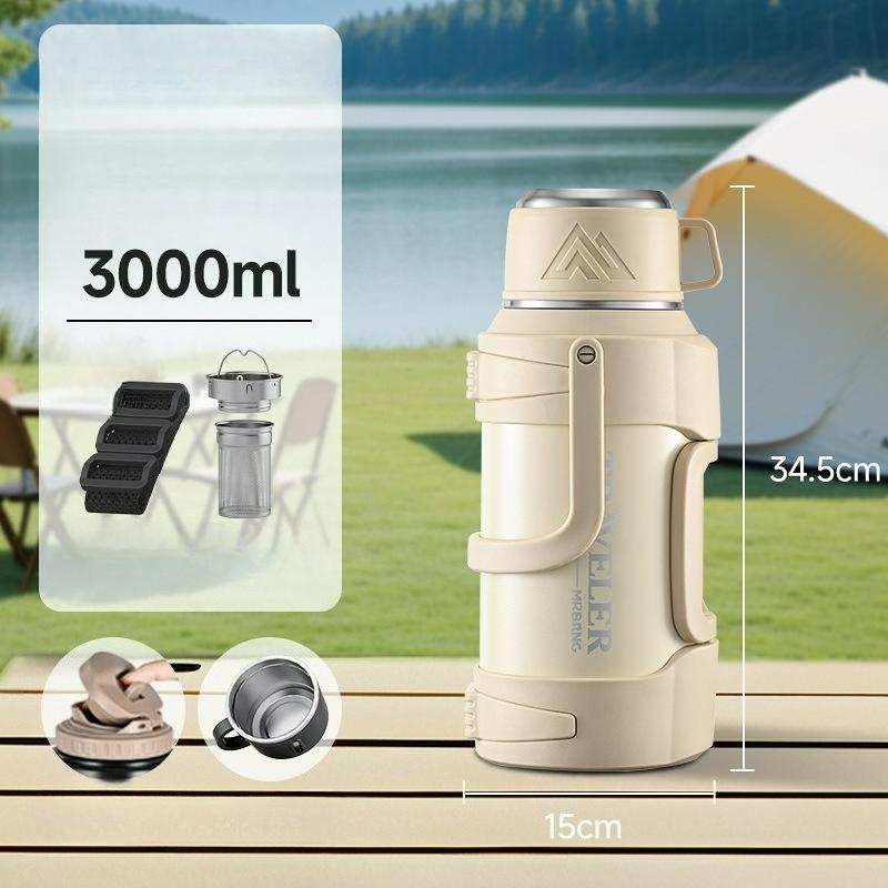 Портативный термос-чайник, термос-чайник из нержавеющей стали большой вместимости, уличный портативный термос сверхбольшой вместимости