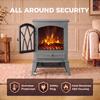 1kW-2kW Vintage Electric Fireplace Heater - Grey