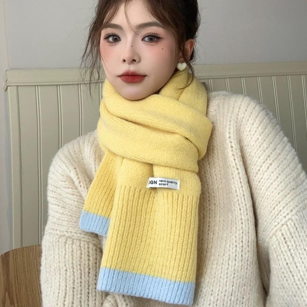 Warm Winter Wool Scarves Korean Style Women Cashmere Shawl Elegant Multicolor Knitted Scarf  Female