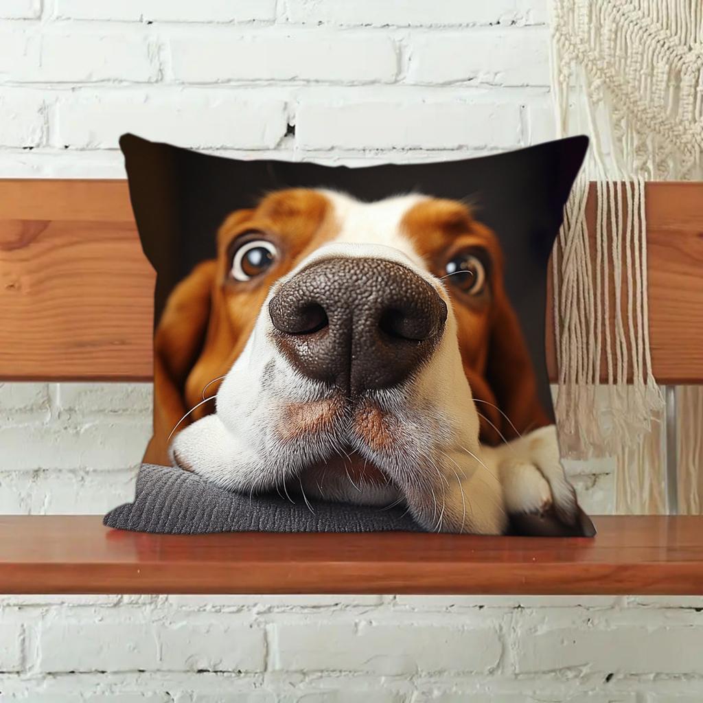 1Pc Basset Hound Cushion Covers Bedroom Sofa Square Pillowcase Living Room Chair Pillow Covers Print Home Decor Gift