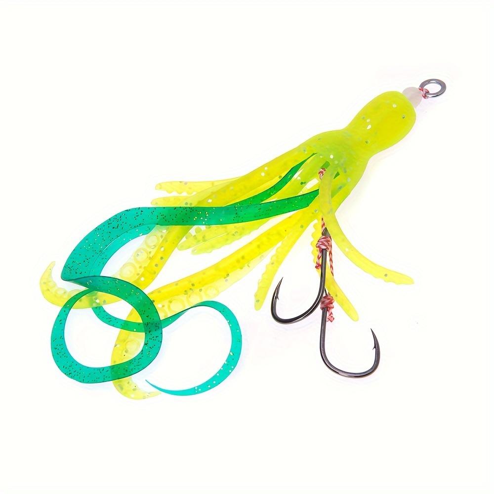 5 шт. светящихся в темноте мягких приманок в виде осьминога с крючками BBK Iron Plate - цветные силиконовые приманки для ловли кальмаров для ночной рыбалки