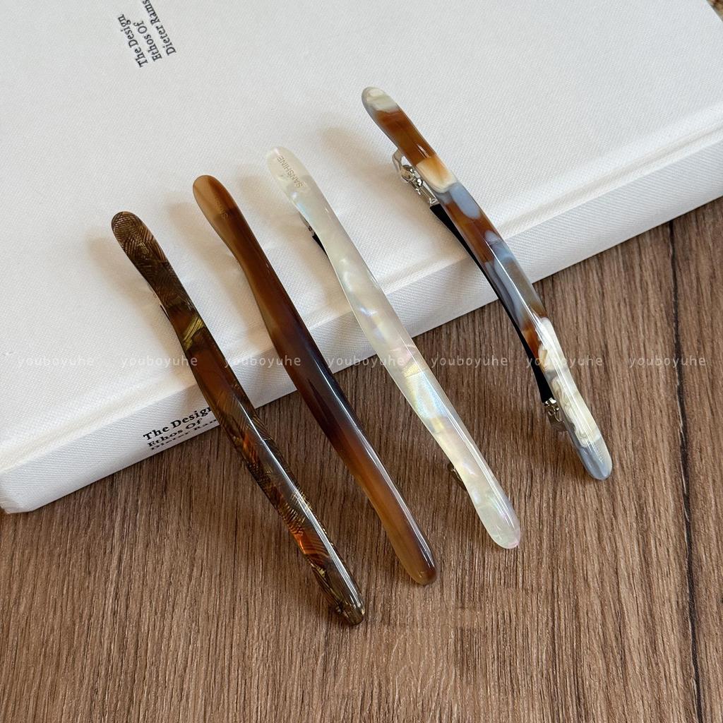 Корейская минималистичная ацетатная заколка для волос для женщин - 2025 Высококлассный аксессуар для прически полупучок и боковой заколки