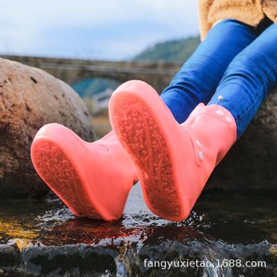 Нескользящий и непромокаемый бахил, водонепроницаемый и износостойкий утолщенный водонепроницаемый бахил, удлиненный для дождливой погоды, дождевик на кнопках