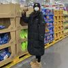 Зимняя популярная пуховая одежда Женская новая корейская средней длины и длинная стеганая одежда Длинная стеганая куртка выше колена Утепленное пальто