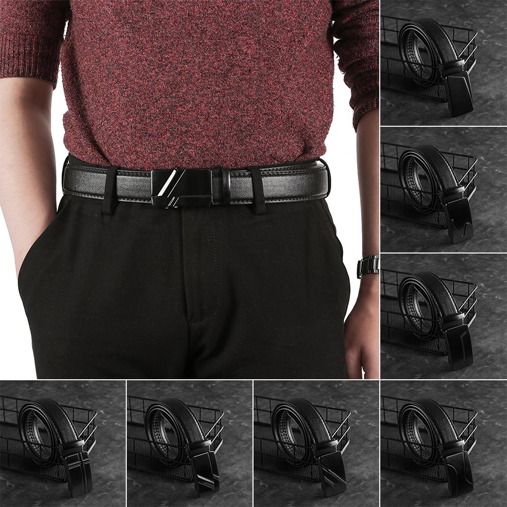 Модный поясной ремень Высококачественный ремень из ПУ кожи Мужской ремень Ремень с автоматической пряжкой-трещоткой