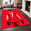 Red Sports Jersey Design Rug – Non-slip rug suitable for living room and bedroom sofas