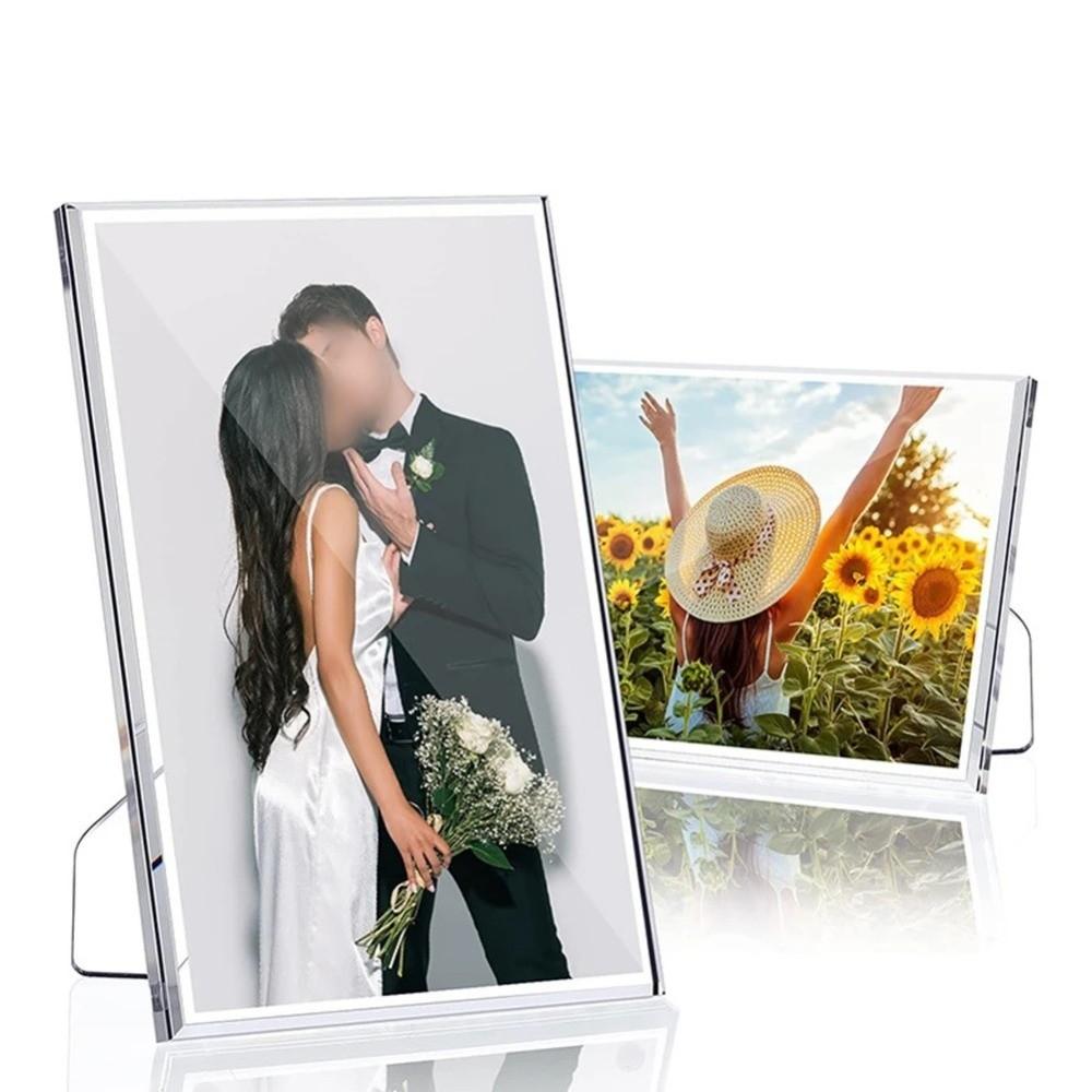 Minimalist Acrylic Magnetic Picture Frames with Stand Display Board Desktop Display