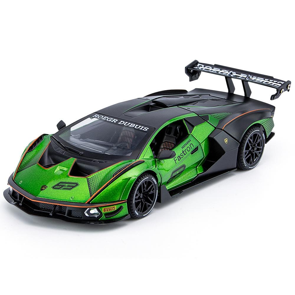 1/24 Lambos Essenza SCV12 Alloy Sports Car Model Diecast Sound Super Racing Lifting Tail Hot Car Wheel for Children Gifts