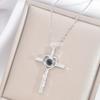 Projection Love Cross Necklace Women'S Light Luxury Simple Commuter 100 Language Pendant