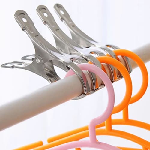 Прочные, Большие, Нержавеющие Прищепки, Ветроустойчивые, Устойчивые к Ржавчине, для Сушки Одежды, Брюк и Вешалок (Набор из 8 штук, 4 больших, 4 маленьких)