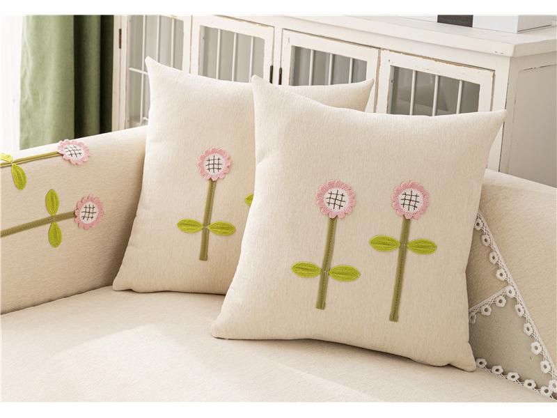 Four Seasons Universal Non-Slip Embroidered Flower Sofa Cushion