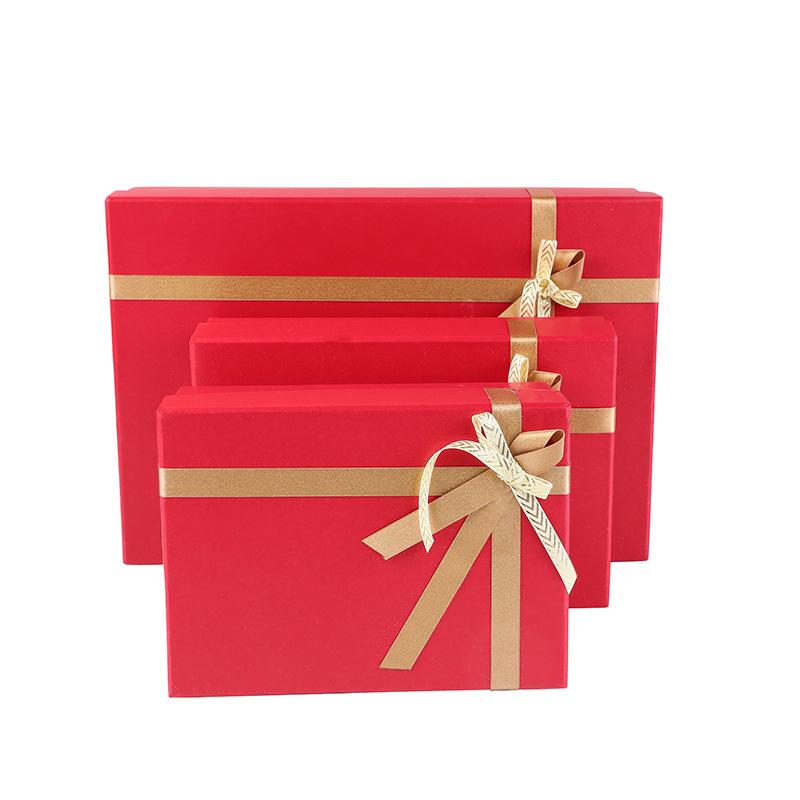 Wedding rectangular red silk scarf gift box, scarf gift box creative birthday gift box packaging box