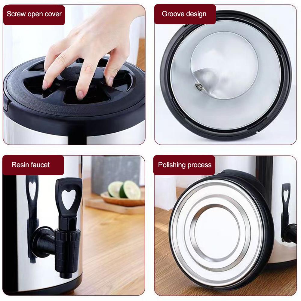 Ведро с двойной изоляцией, нержавеющее, изолированное 6/8 л с краном, диспенсер для напитков для дома, улицы, горячих напитков