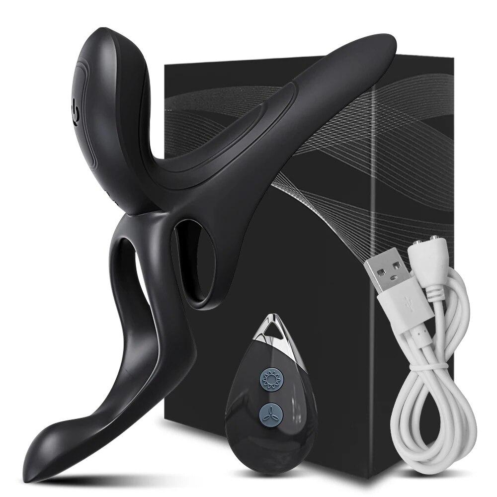 Вибрирующее кольцо для пениса, вибратор для задержки эякуляции, дистанционное управление, секс-игрушки для мужчин, кольцо для пениса, кольцо для пениса, рукав для члена