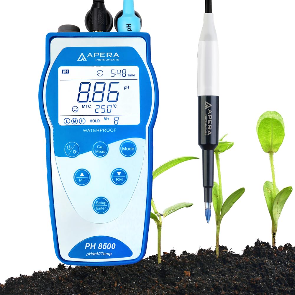 Apera Instruments Высокопроизводительный тип для каждого применения Портативный pH-метр Для прямого измерения pH почвы С функцией управления данными LabSen 553