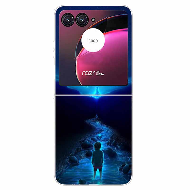 Для Moto Razr40 Ultra Чехол Пластиковый Жесткий Окрашенный Собака Космос Прозрачные Чехлы для Motorola Razr 40 Ultra Razr+ Razr4 PC Чехлы