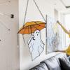 Halloween Umbrellas Ghost Hanging Decoration Home Office Indoor Outdoor Stained Glass Cartoon Ghost Wall
