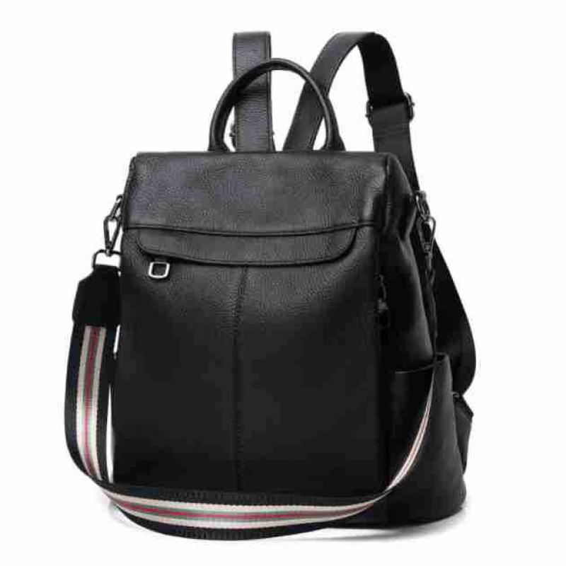 Genuine Leather Backpack Women's Soft New Fashionable All-matching Casual Top-layer Cowhide Large-capacity Anti-theft Travel
