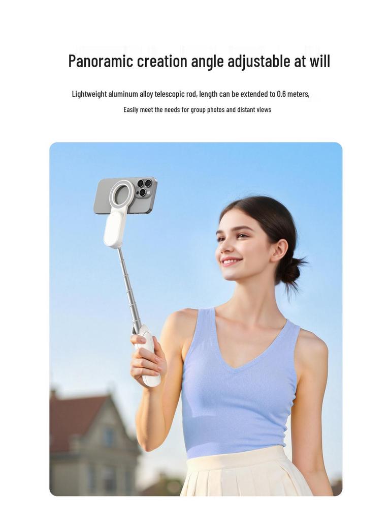 Мини-селфи-палка TELESIN с зумом, MagSafe, быстрым креплением, удлинительной штангой и настольным штативом для телефонов