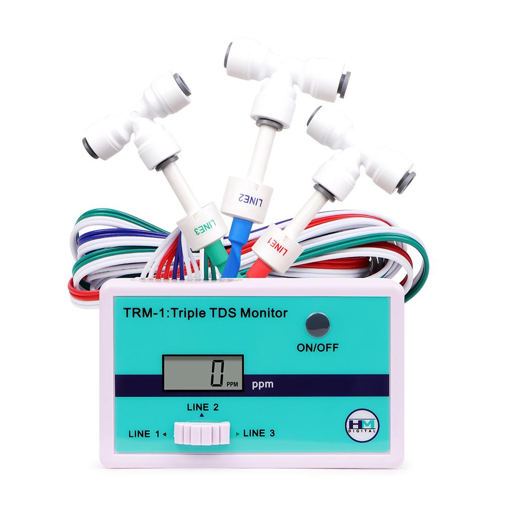 Монитор TDS Тройной TDS-метр PPM Тестер качества воды 0-9990 PPM для аквариумов, гидропоники, питьевой воды, 3/1 зонд (опционально)