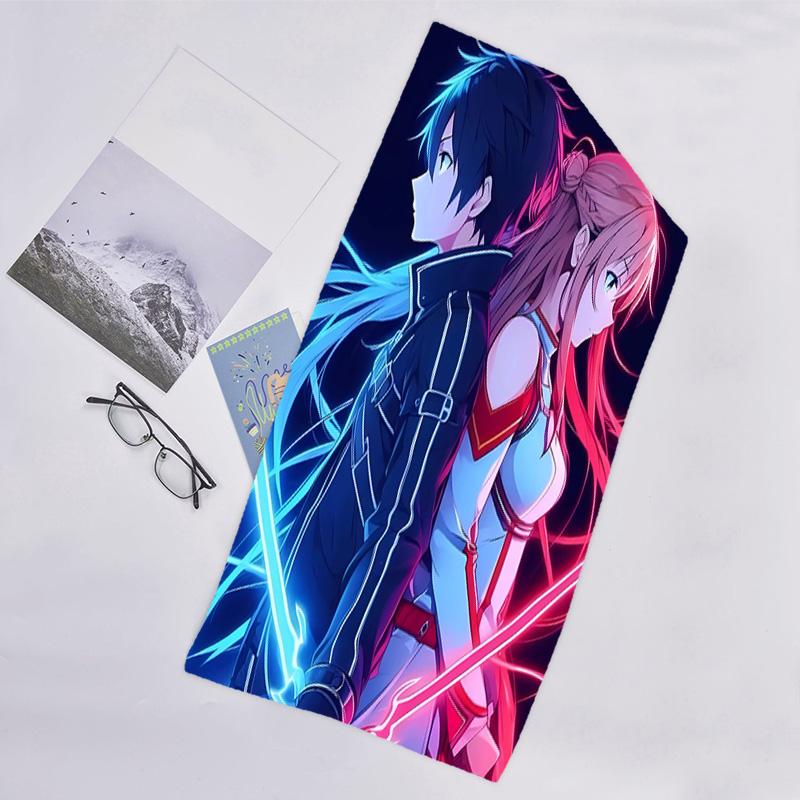 1pc Sword Art Online1 Beach Towel, Beach and Seaside Swimming Pool Equipment, Fashion Pattern, Rectangular, Travel Essentials