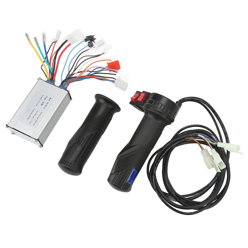 350W Electric Bike Brushed Speed Controller Set with Reverse Function Three Speed Throttle Grip for Upgrade 24V 36V