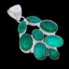 Sakota Mines Emerald Gemstone 925 Sterling Silver Jewelry Pendant 2.2"  AH-3409