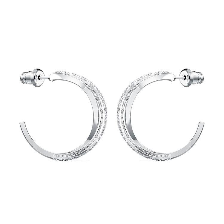 Swarovski Twist Rhodium Plated Pierced Earrings Women earrings White 5563908