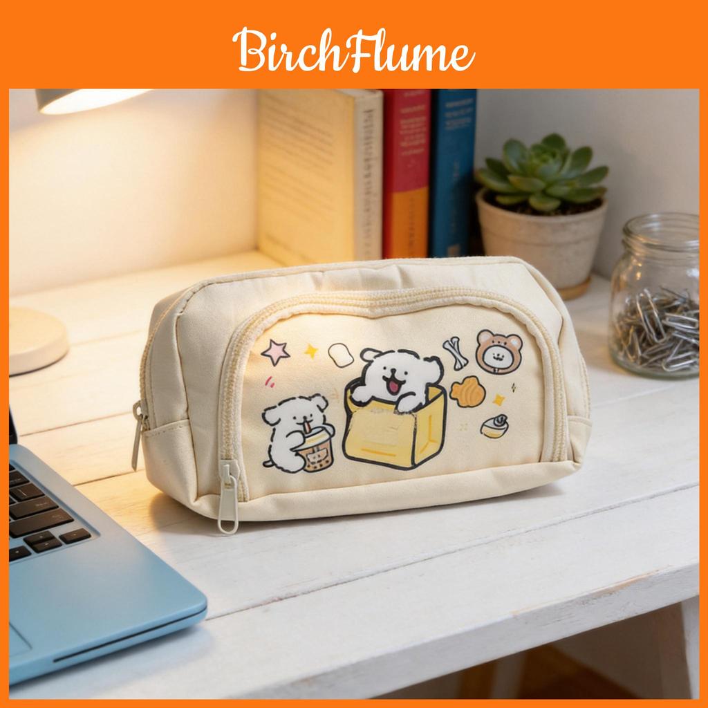 Canvas Line Dog Pencil Case With Large Capacity For Kids And Teens Ideal For School Supplies