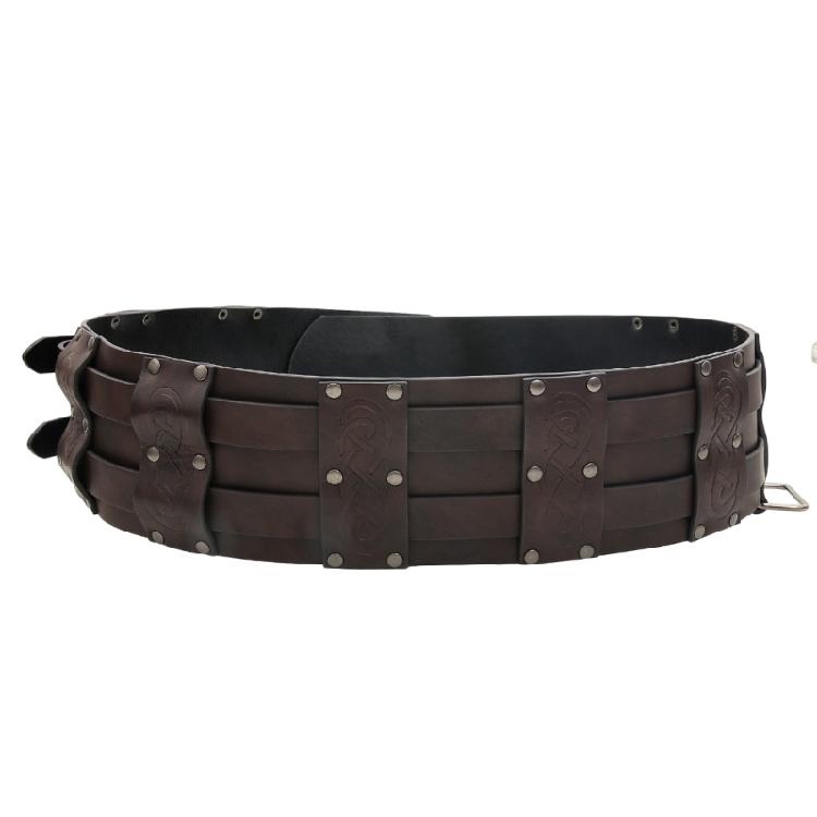 Коричневый рельефный ремень Средневековый ремень Косплей для переодевания Средневековые принадлежности