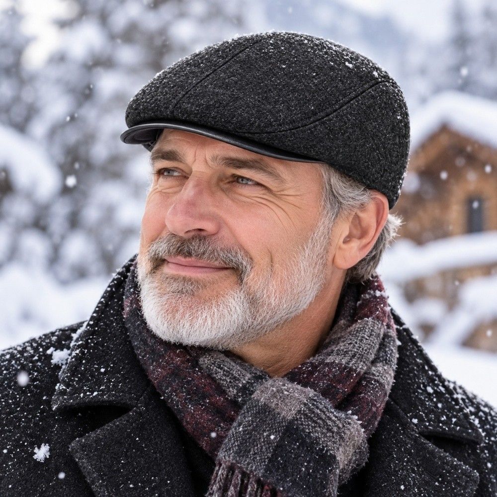 Windproof Brim Winter Forward Beret Thickened Design Newsboy Duck Tongue Daily Commuting