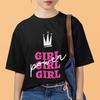 Футболка 'Girl Power' с феминистской цитатой, графическая футболка, дизайн с короной, подарок для расширения прав и возможностей, топ